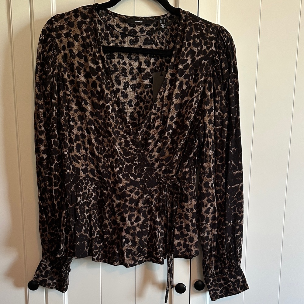 Vero Moda Brown Leopard Print Blouse